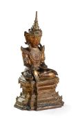 A large Burmese seated figure of Buddha