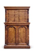 Y A VICTORIAN WALNUT SPECIMEN CABINET, CIRCA 1870