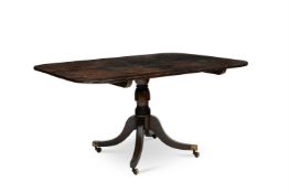 Y A GEORGE IV MAHOGANY AND CROSS-BANDED TILT TOP BREAKFAST TABLE, CIRCA 1825