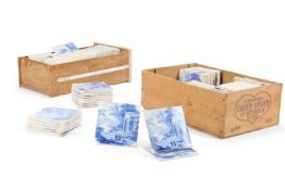 A GROUP OF BLUE AND WHITE CERAMIC TILES