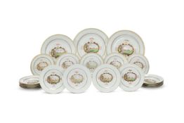 A GROUP OF CHINESE EXPORT MEISSEN STYLE DISHES, 18TH CENTURY