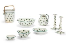 A WEMYSS PART BEDROOM SET DECORATED WITH CLOVER, LATE 19TH CENTURY