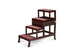 A SET OF WILLIAM IV MAHOGANY FOLDING LIBRARY STEPS, CIRCA 1838