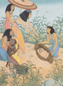 Dulac (Edmund) The Infant Moses is Found in the Bullrushes by Pharoah's Daughter, watercolour, 1924