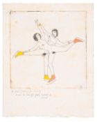 Gill (Eric) The Skaters, first state, hand-coloured, inscribed from the artist to Robert Gibbings, …