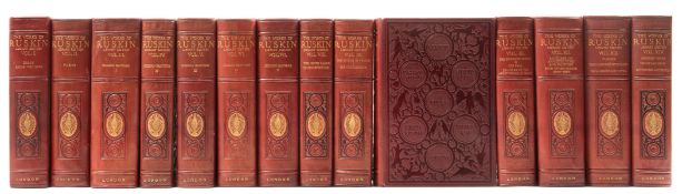 θ Deluxe binding.- Ruskin (John) The Works, 39 vol., 'Library Edition', publisher's deluxe …