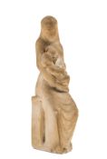 Gill (Eric) Madonna and Child, plaster cast, initialed by the artist in base with inscription 