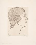 Gill (Eric) A group of three portraits in profile, each signed and numbered by the artist, …
