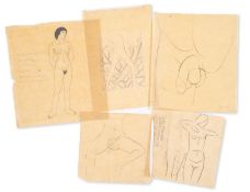 Gill (Eric) A group of 5 preparatory study drawings of nudes, [1920s-30s]