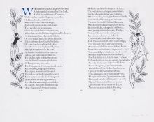 Golden Cockerel Press.- Sheet on vellum from the Golden Cockerel Press 'Canterbury Tales' by …