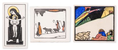 Gill (Eric) A group of 3 hand-coloured wood engravings, 1919-23