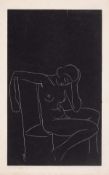 Gill (Eric) Female nude, seated, wood-engraving, signed by the artist, 1937