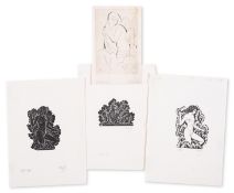 Gill (Eric) A group of 4 engravings depicting nude women amid foliage, each signed by the artist, …
