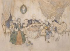 Dulac (Edmund) Madame s’est pique le doigt, watercolour, 1907
