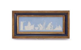 ‡ A WEDGWOOD BLUE JASPER PLAQUE, LATE 18TH CENTURY