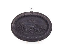 ‡ A BLACK BASALT PLAQUE, ATTRIBUTED TO WEDGWOOD, 19TH CENTURY
