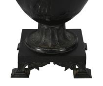 A PAIR OF GRAND TOUR BRONZED TWIN HANDLED APULIAN KRATER VASES, 19TH CENTURY