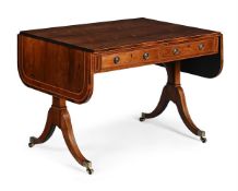 Y A REGENCY ROSEWOOD AND PARTRIDGE-WOOD BANDED SOFA TABLE, ATTRIBUTED TO GILLOWS, CIRCA 1815