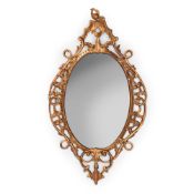 A GEORGE III CARVED GILTWOOD MIRROR, PROBABLY IRISH, SECOND HALF 18TH CENTURY