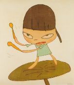 Yoshitomo Nara (b.1959) Marching On A Butterbur Leaf