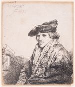 Rembrandt Harmensz. van Rijn (1606-1669) , Young man in a velvet cap (Petrus Sylvius?)