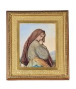 AUGUSTUS JULES BOUVIER (FRENCH 1825-1881), PORTRAIT OF A GIRL WITH A SHAWL