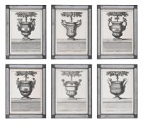 AFTER DESIGNS BY CLAUDE BALLIN (FRENCH 1615-1678), SIX VASES AT THE VERSAILLES GARDENS