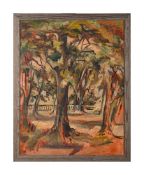 λ DAVID ROLT (BRITISH 1916-1985), RED TREESCAPE