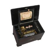 Y A SWISS ROSEWOOD 'BELLS-AND-DRUMS-IN-SIGHT' MUSIC BOX CIRCA 1890