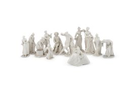 A SELECTION OF TWELVE NYPHENBURG WHITE PORCELAIN FIGURES, VARIOUS DATES, 20TH CENTURY