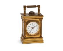 A SWISS GILT MINIATURE MINUTE-REPEATING CARRIAGE TIMEPIECE WITH ALARM