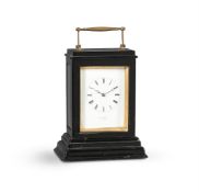 A FRENCH LOUIS PHILIPPE EBONISED CARRIAGE CLOCK