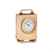 A RARE GEORGE V 9CT GOLD SUB-MINIATURE CARRIAGE TIMEPIECE