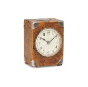 Y AN UNUSIAL FRENCH SILVER MOUNTED SOLID MAPLE QUARTER-REPEATING TRAVELLING TIMEPIECEDROCOURT