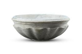 A LARGE CARVED WHITE MARBLE CISTERN OR BASIN, ITALIAN, LATE 18TH OR EARLY 19TH CENTURY