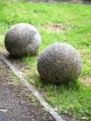 A PAIR OF GRANITE BALLS, 20TH CENTURY