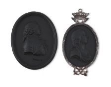 TWO WEDGWOOD BLACK BASALT PLAQUES, OF NATURAL HISTORY INTEREST, LATE 18TH AND EARLY 19TH CENTURIES