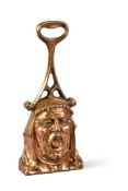 A RARE BRONZE DOOR STOP OR DOOR PORTER OF A GURNING MONK, 19TH CENTURY