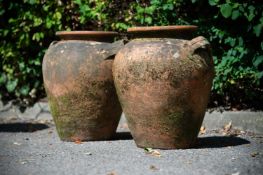 A PAIR OF TERRACOTTA VASES, 20TH CENTURY