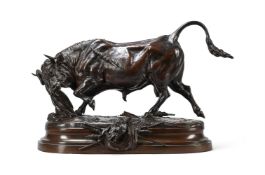 PAUL COMOLÉRA (1818-1897), AN ANIMALIER BRONZE OF AN IBERIAN BULL, LATE 19TH OR EARLY 20TH CENTURY