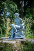AN AMERICAN ZINC 'WATER NYMPH' FOUNTAIN, BY J. W. FRISKE