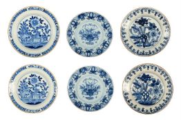 THREE PAIRS OF LARGE DUTCH DELFT DISHES OR CHARGERSCIRCA 1800 AND LATER