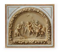 AFTER JACOB DE WIT, AN EN GRISAILLE PAINTING WITH CHERUBS, 19TH CENTURY