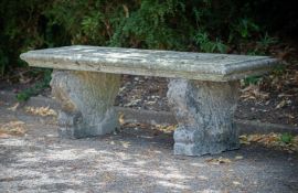 A STONE COMPOSITION BENCH, IN REGENCY STYLE, 20TH CENTURY