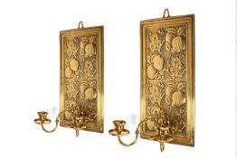 IN THE MANNER OF BRUCE TALBERT (BRITISH, 1838-1881), PAIR OF AESTHETIC MOVEMENT CANDLE SCONCES