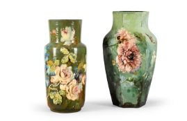 MONTIGNY-SUR-LOING (FRENCH), TWO VASES; CIRCA 1880