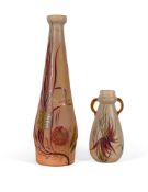 LEGRAS (FRENCH),TWO SEA FOLIAGE VASES; CIRCA 1900