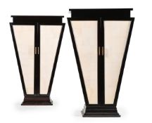 A PAIR OF 'ART DECO STYLE' WARDROBES; SECOND HALF 20TH CENTURY