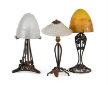 TWO MULLER FRERES (FRENCH), TABLE LAMPS; CIRCA 1920