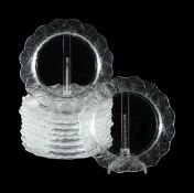 LALIQUE (FRENCH), TEN 'HONFLEUR' PLATES; SECOND HALF 20TH CENTURY